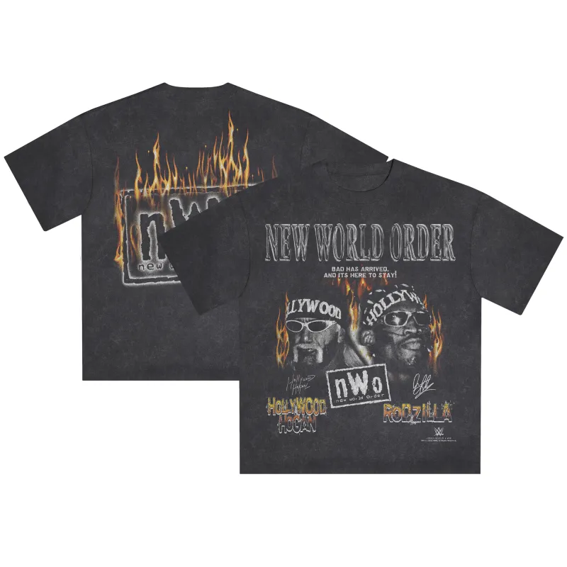 Men's Heather Black Dennis Rodman Unstoppable Snow Wash T-Shirt made by WWE