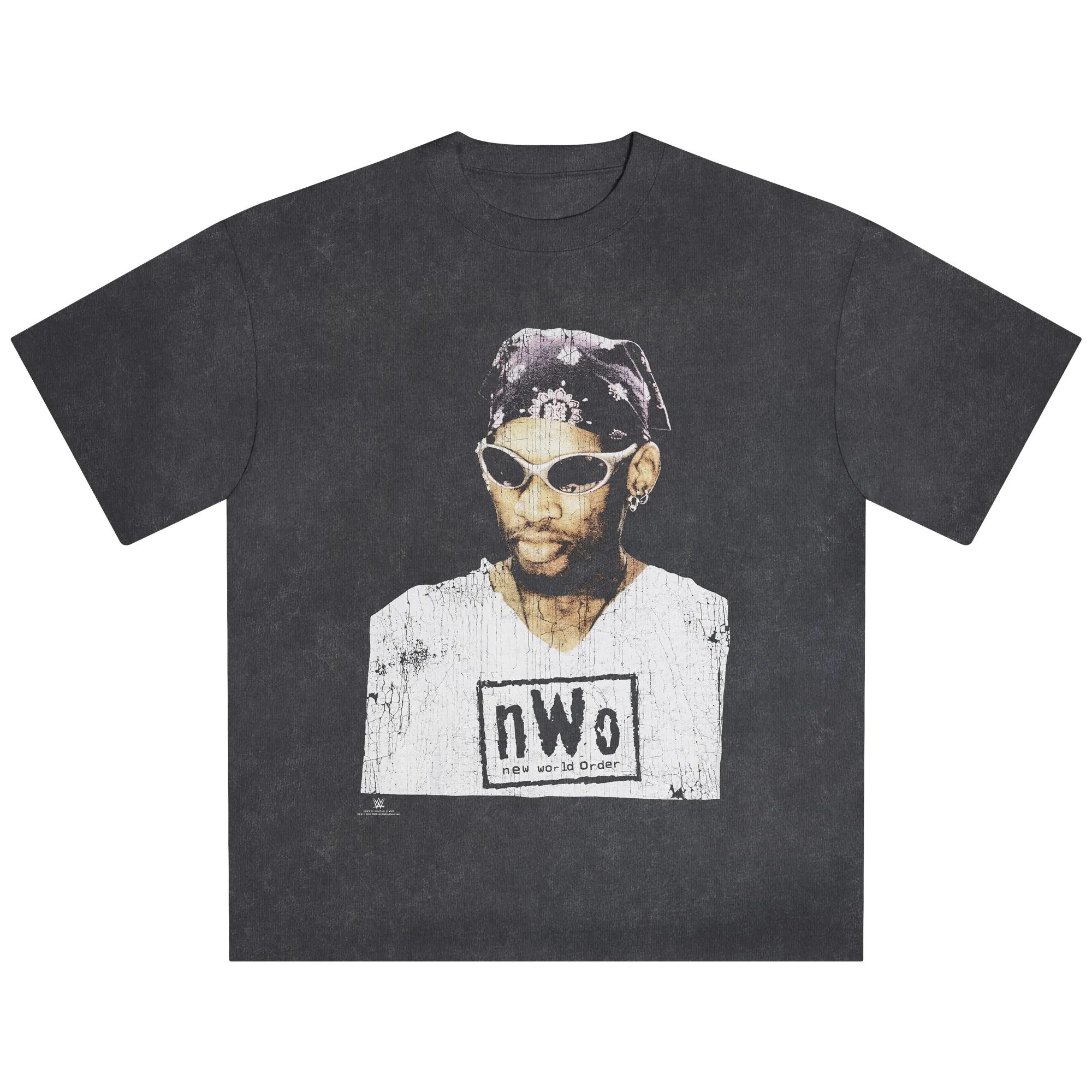 Men's Heather Black Dennis Rodman Icon Snow Wash T-Shirt sold by WWE