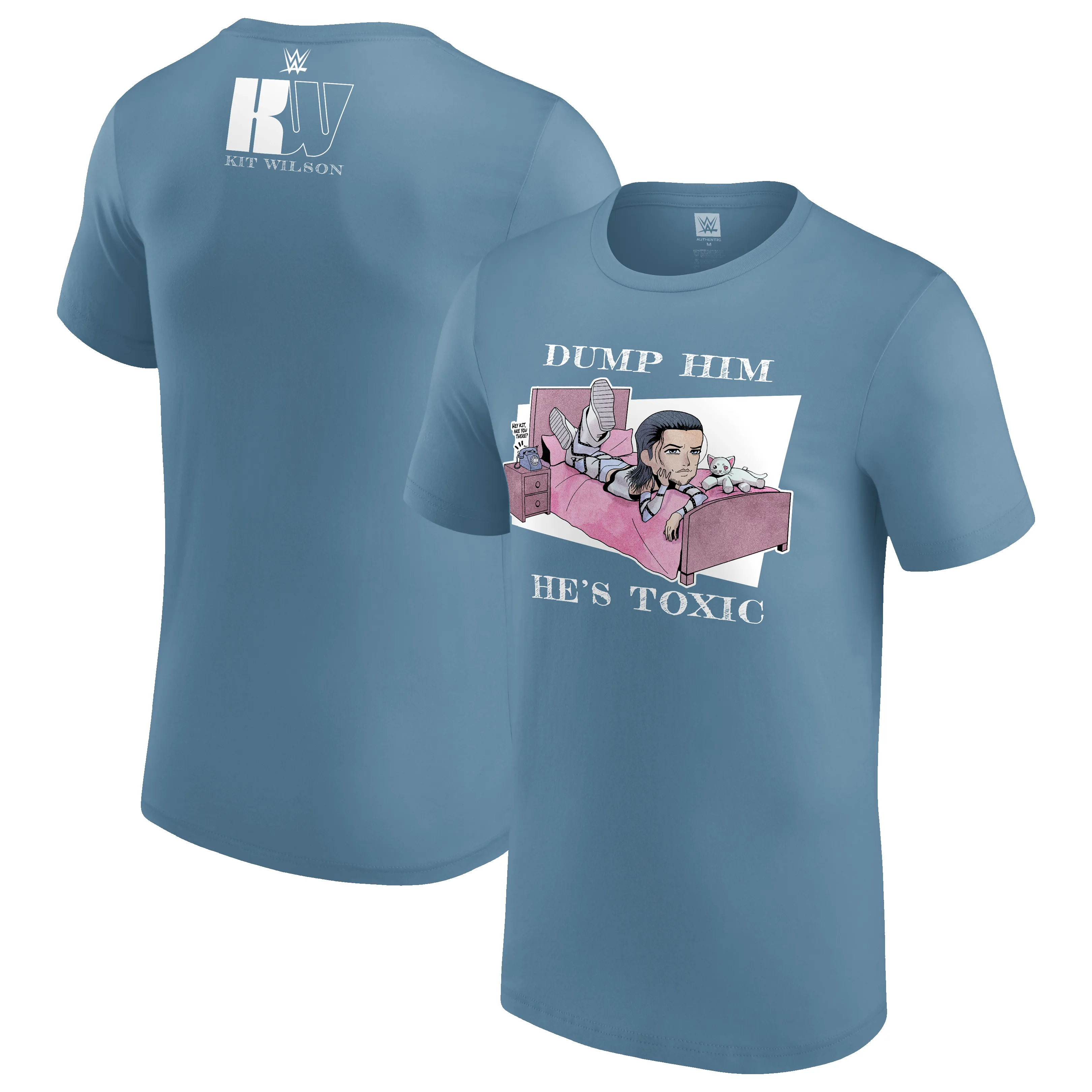 Men's Light Blue Kit Wilson Dump Him T-Shirt sold by WWE
