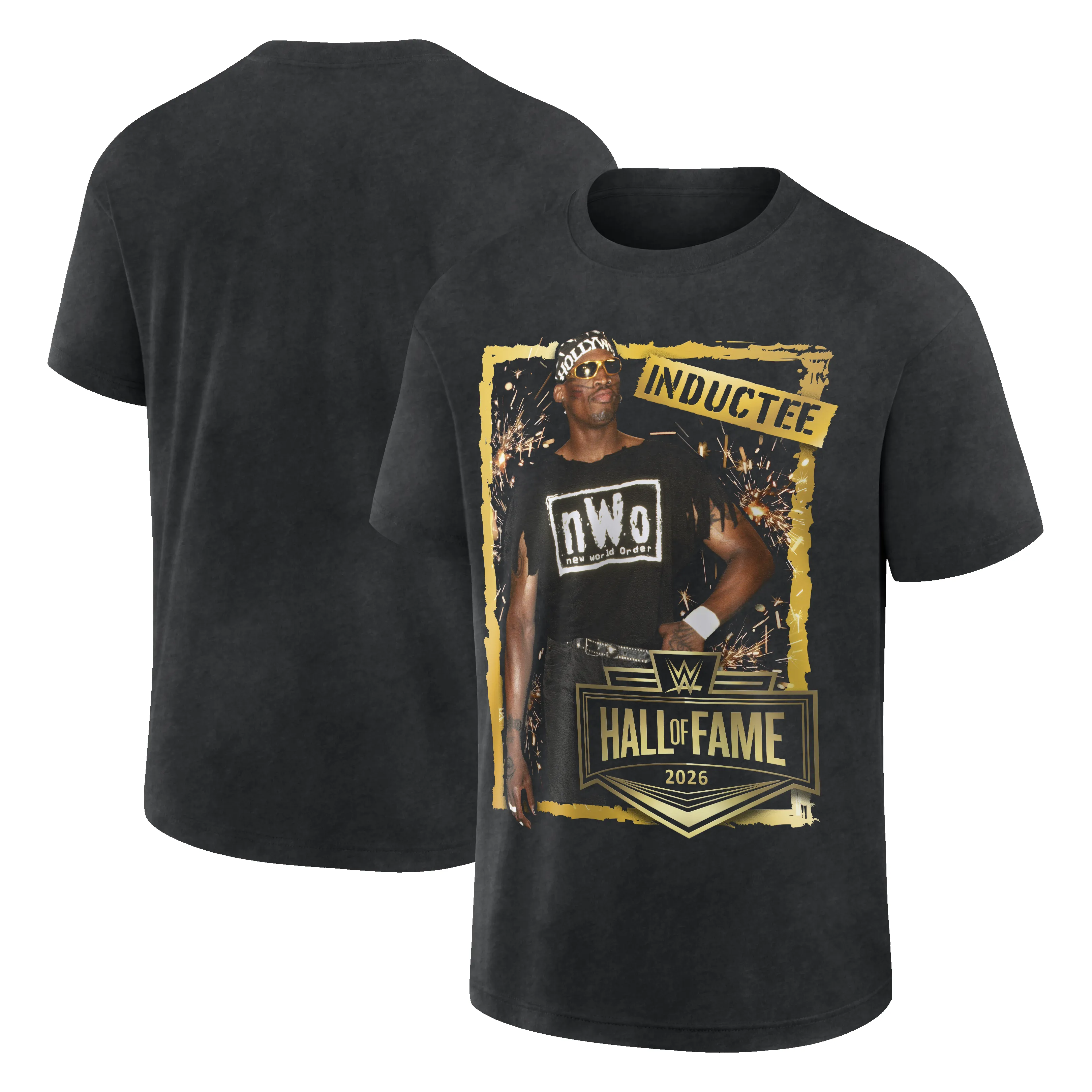 Men's Black Dennis Rodman WWE Hall of Fame 2026 Inductee T-Shirt sold by WWE