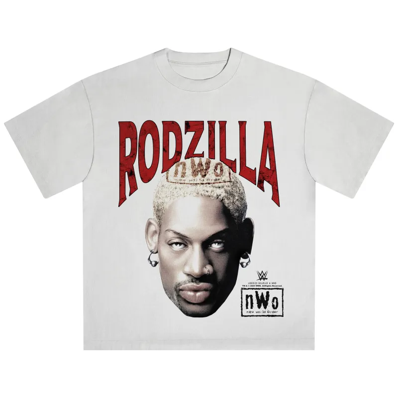 Men's White Dennis Rodman Grail T-Shirt made by WWE