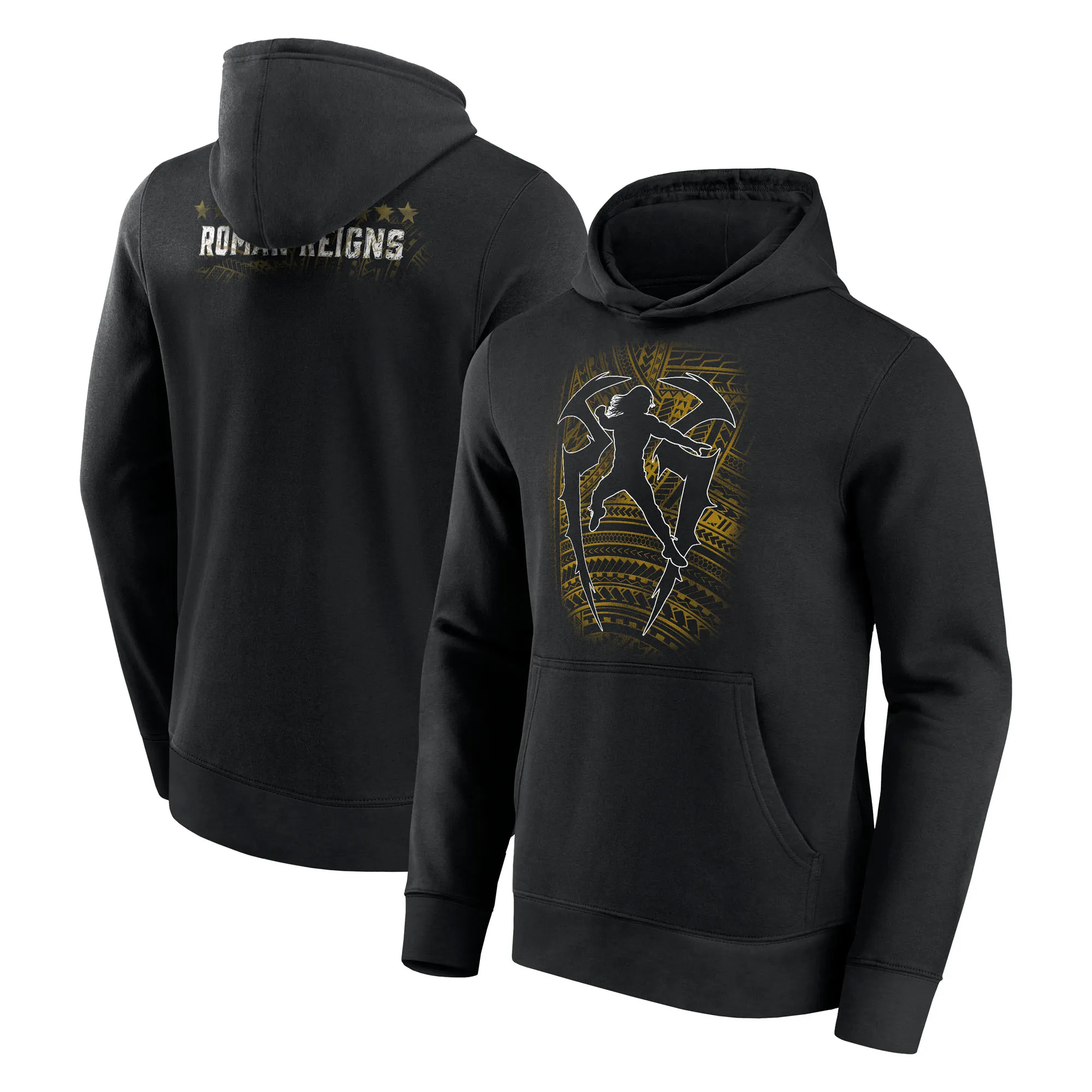 Men's Black Roman Reigns Tribal Logo Hoodie sold by WWE