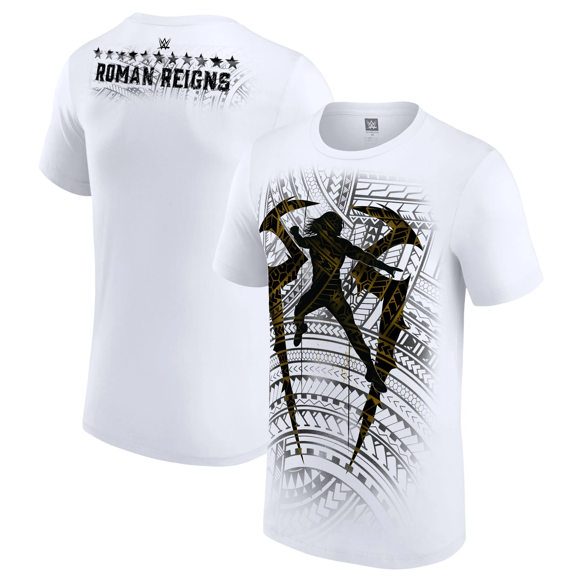 Men's White Roman Reigns Tribal Logo T-Shirt sold by WWE