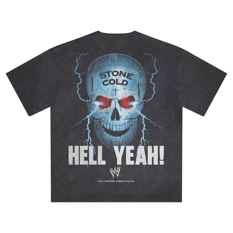 Men's  Black "Stone Cold" Steve Austin Boxy Electric T-Shirt made by WWE