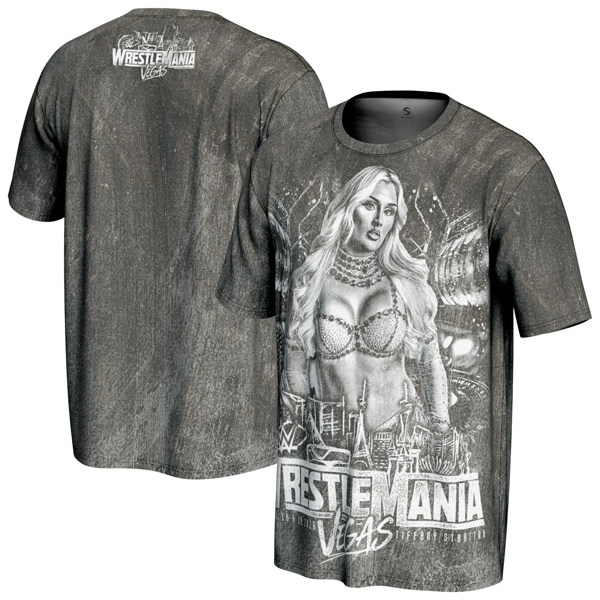 Men's ProSphere Black Tiffany Stratton WrestleMania 42 Superstar T-Shirt sold by WWE