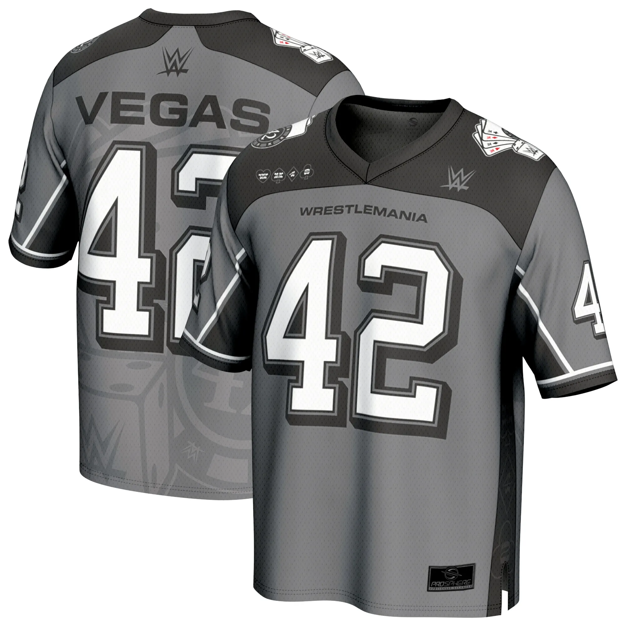Men's ProSphere Gray WrestleMania 42 Football Fashion Jersey sold by WWE