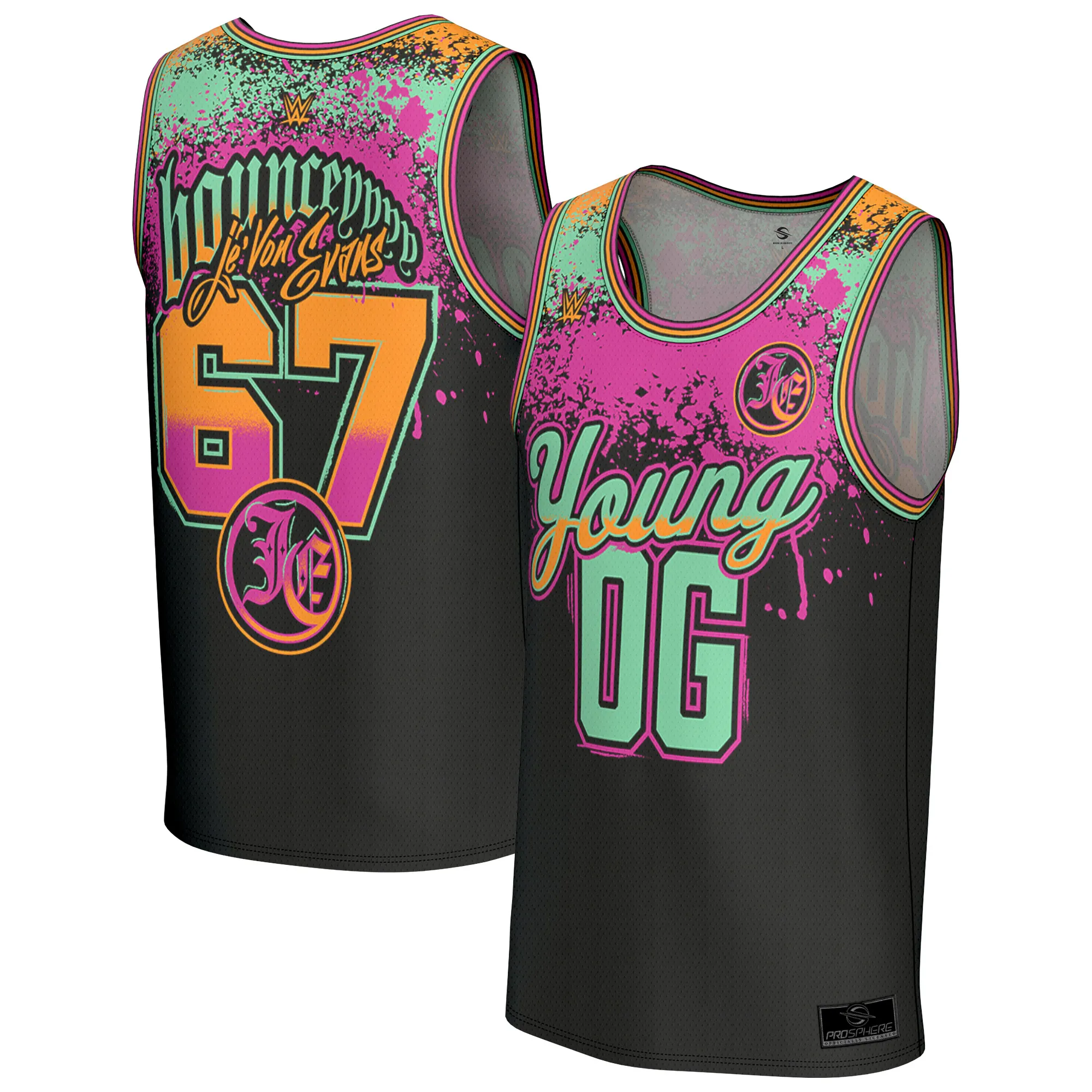 Unisex ProSphere Black Je'Von Evans Basketball Fashion Jersey sold by WWE