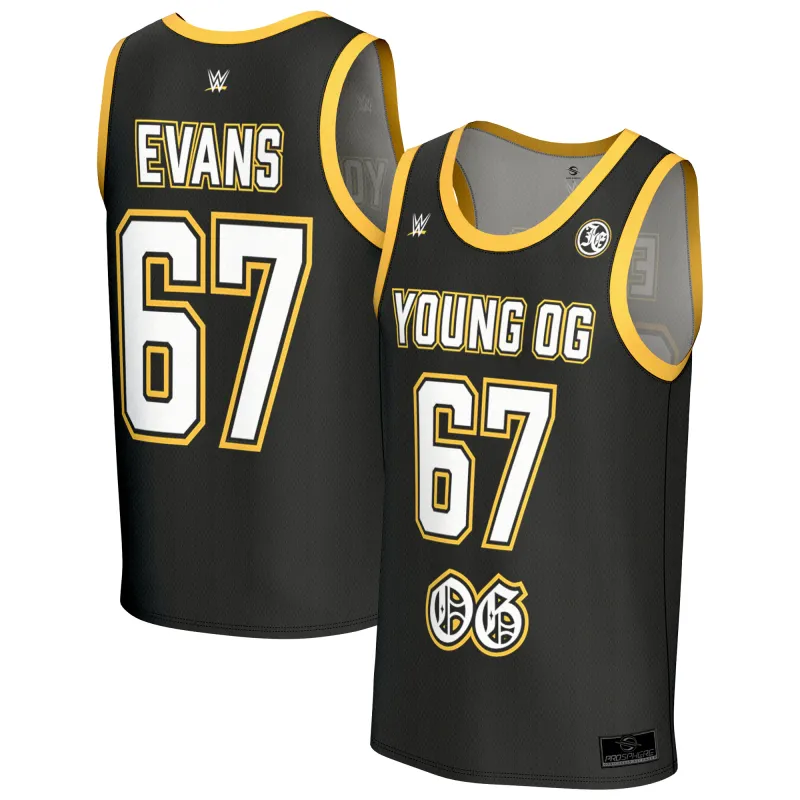 Unisex ProSphere Black Je'Von Evans Basketball Fashion Jersey made by WWE