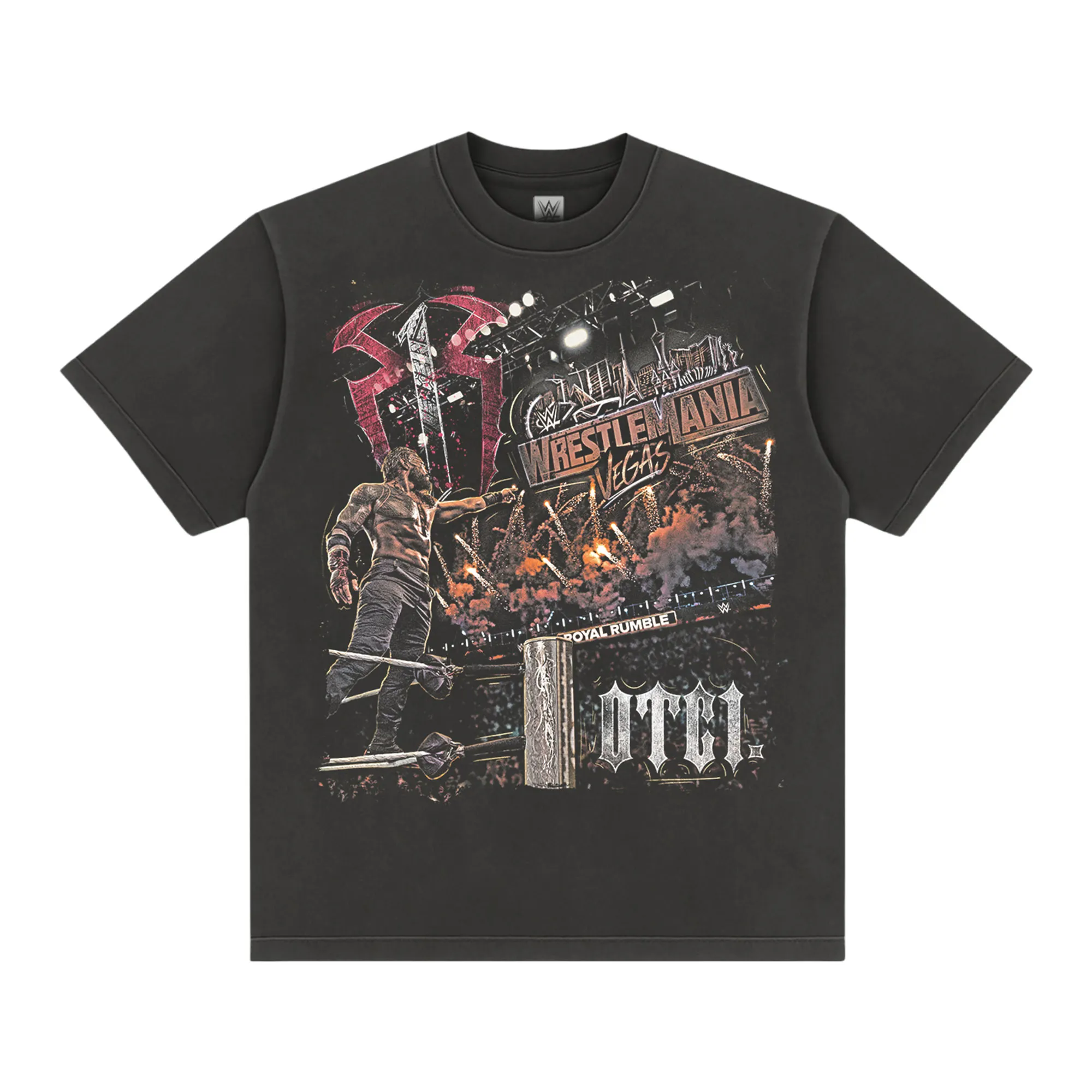 Men's Black Roman Reigns Road to WrestleMania 42 T-Shirt sold by WWE