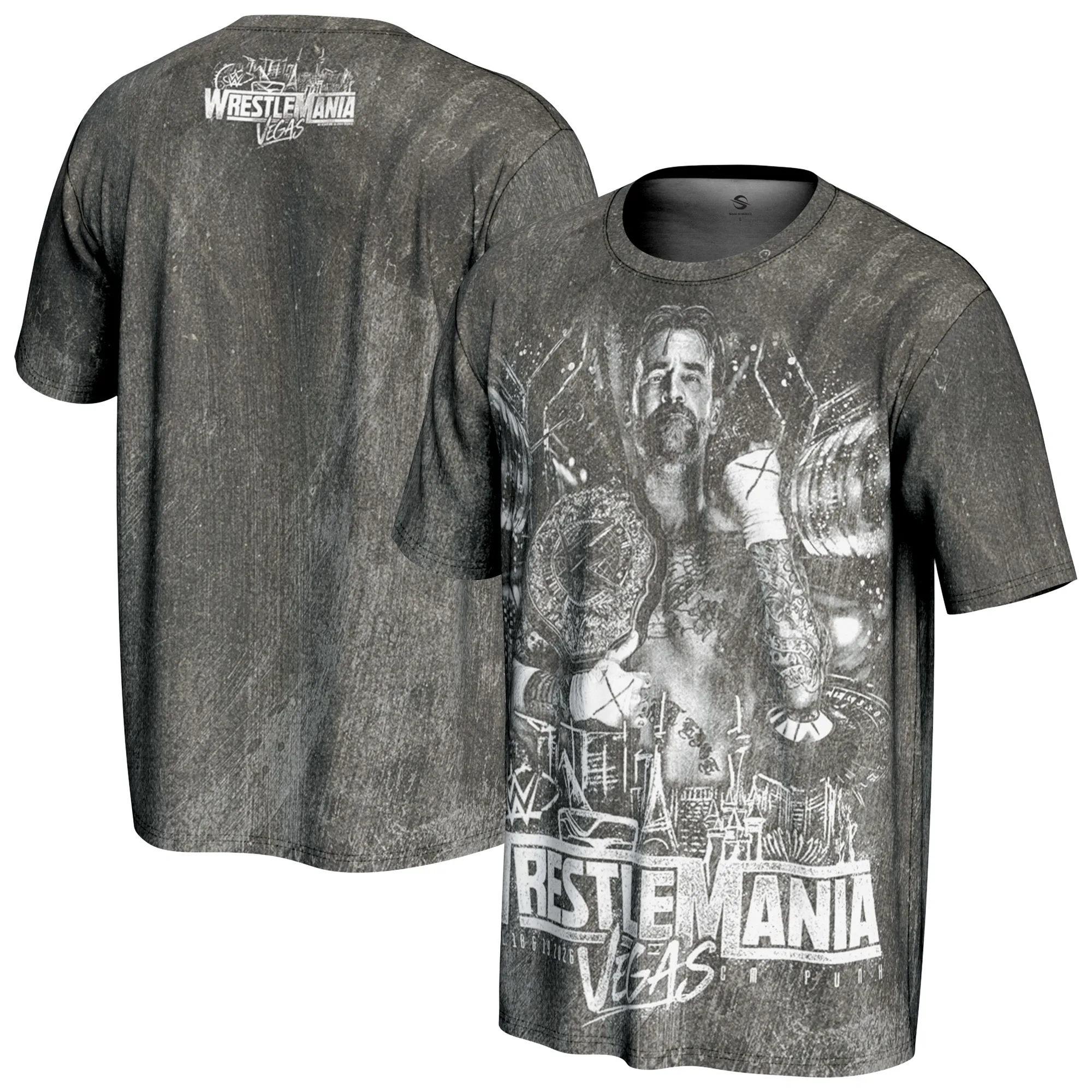 Men's ProSphere Black CM Punk WrestleMania 42 Superstar T-Shirt sold by WWE