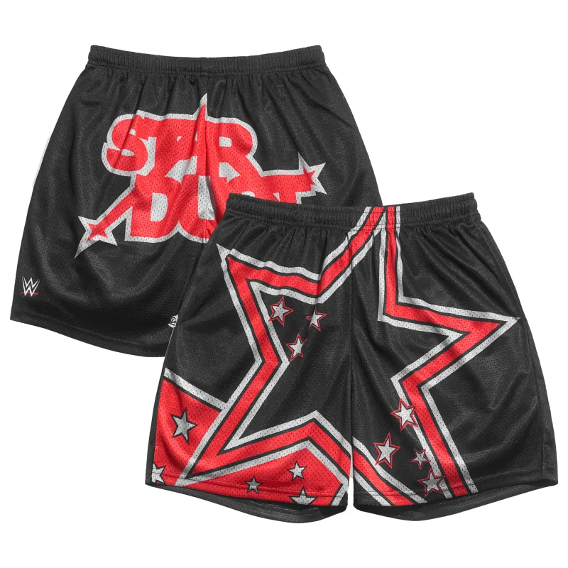 Men's Chalk Line Red Stardust Survivor Series 2015 Retro Shorts made by WWE
