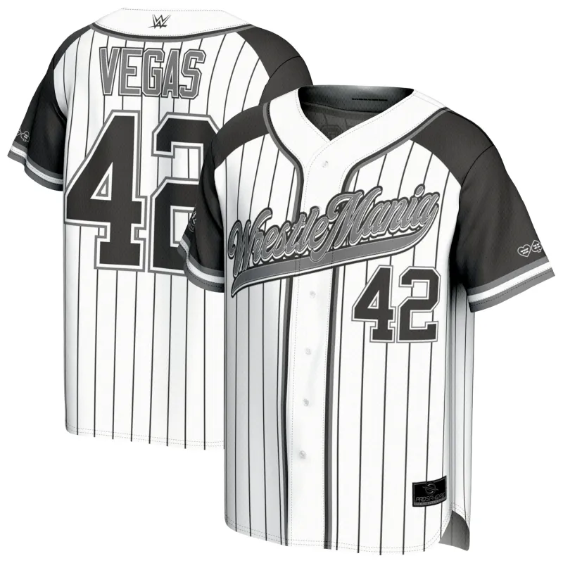 Men's ProSphere White WrestleMania 42 Baseball Fashion Jersey made by WWE