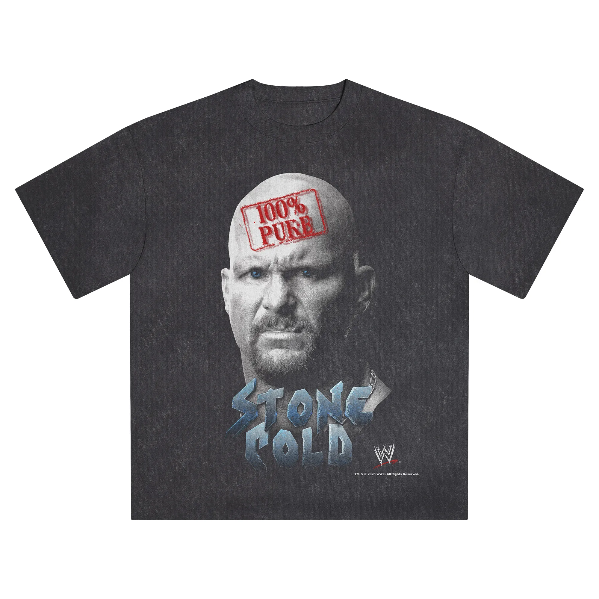 Men's Black "Stone Cold" Steve Austin Boxy Pure T-Shirt sold by WWE