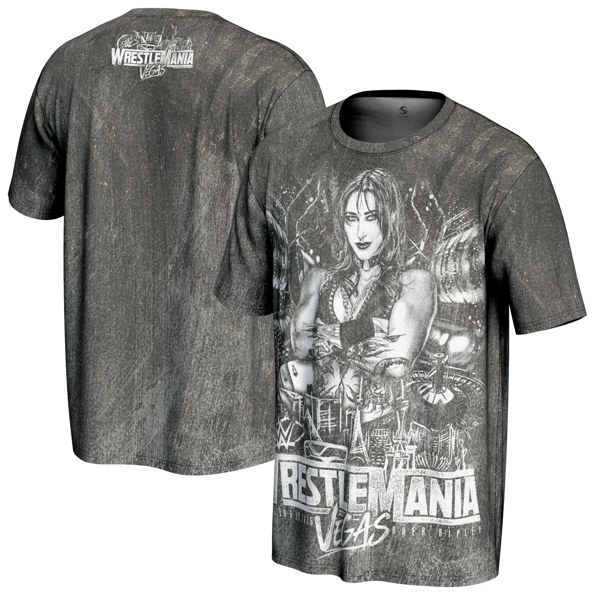 Men's ProSphere Black Rhea Ripley WrestleMania 42 Superstar T-Shirt sold by WWE