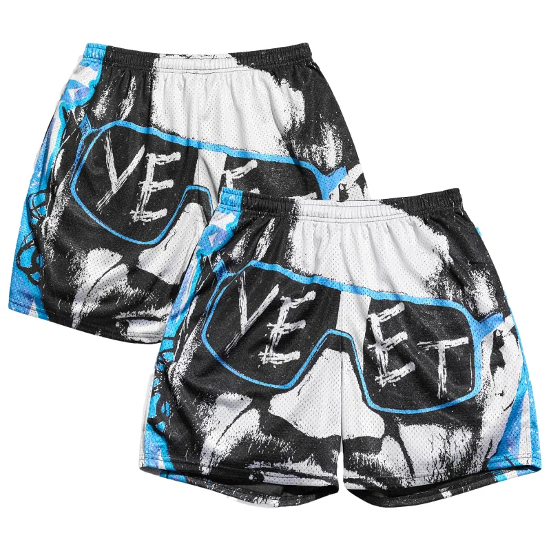 Men's Chalk Line Blue Jey Uso  Inspired Retro Shorts made by WWE