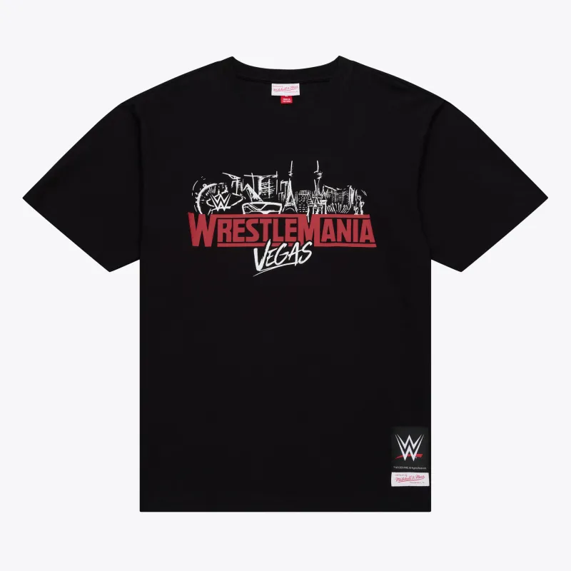 Men's Mitchell & Ness Black WrestleMania 42 T-Shirt made by Mitchell & Ness
