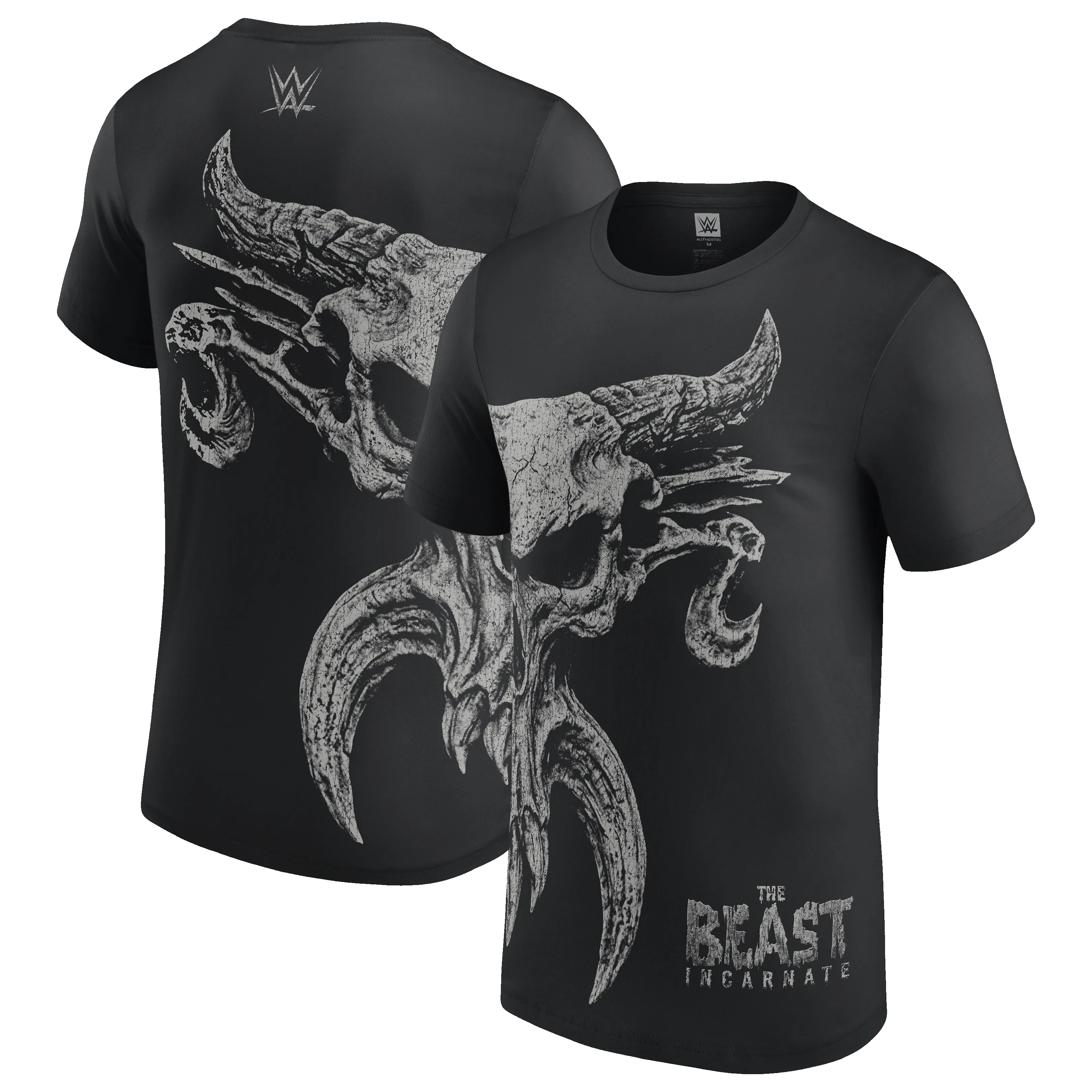 Men's Black Brock Lesnar All Over Skull T-Shirt sold by WWE