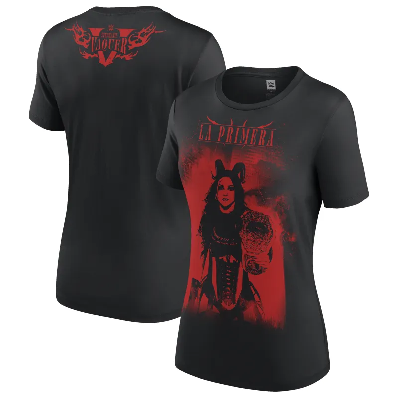 Women's Black Stephanie Vaquer La Primera T-Shirt made by WWE