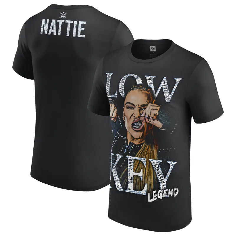 Men's Black Natalya Low Key Legend T-Shirt made by WWE