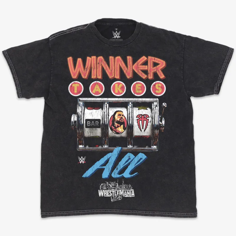 Men's Ripple Junction Black Roman Reigns WrestleMania 42 Winner Takes All T-Shirt made by Ripple Junction