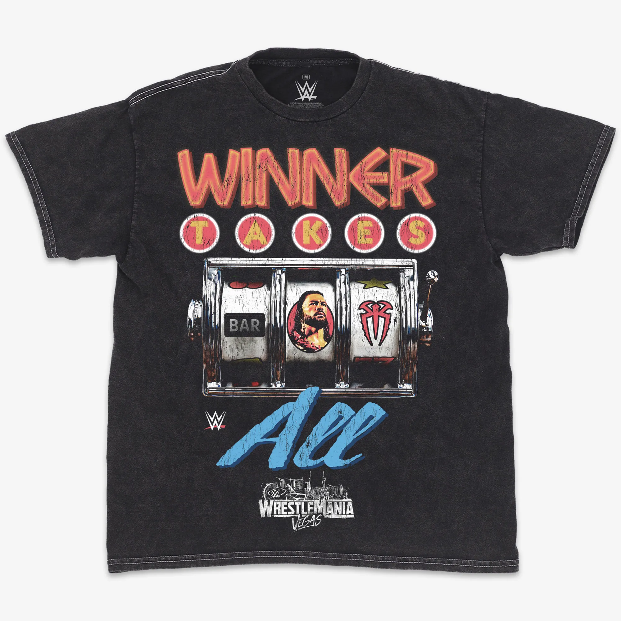 Men's Ripple Junction Black Roman Reigns WrestleMania 42 Winner Takes All T-Shirt sold by WWE