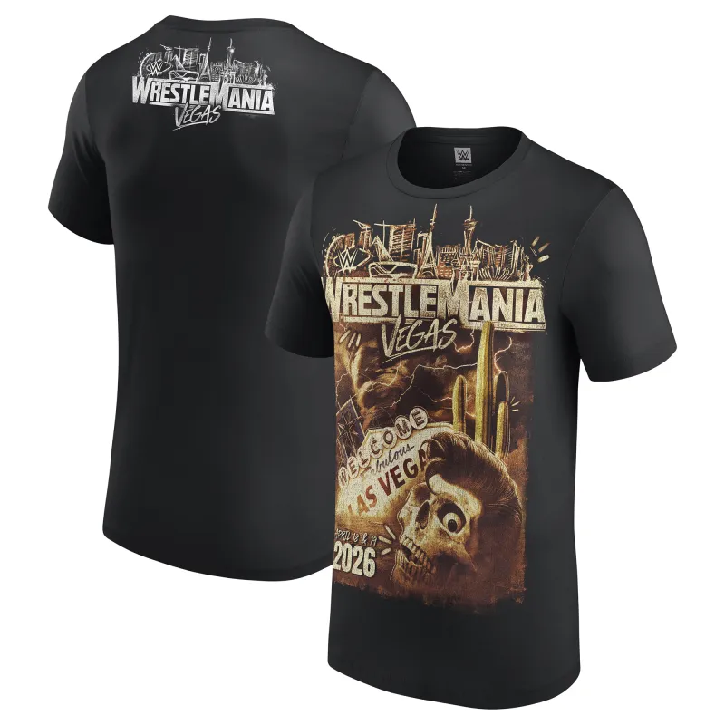 Men's Black WrestleMania 42 Wasteland T-Shirt made by WWE
