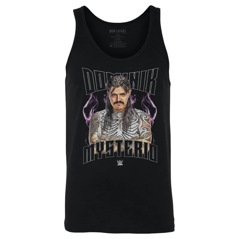 Men's 500 Level Black Dominik Mysterio Tank Top made by 500 Level