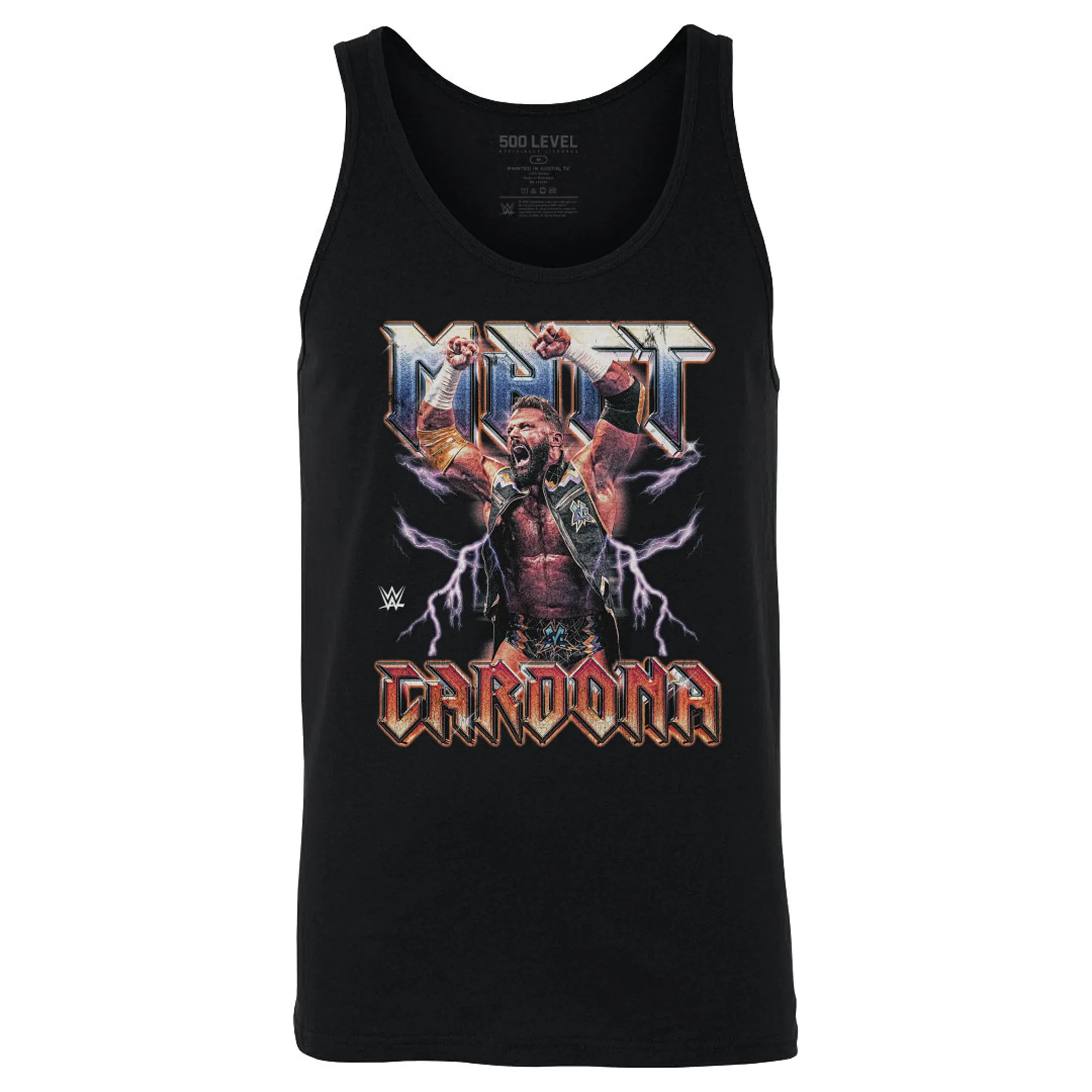 Men's 500 Level Black Matt Cardona Tank Top sold by WWE