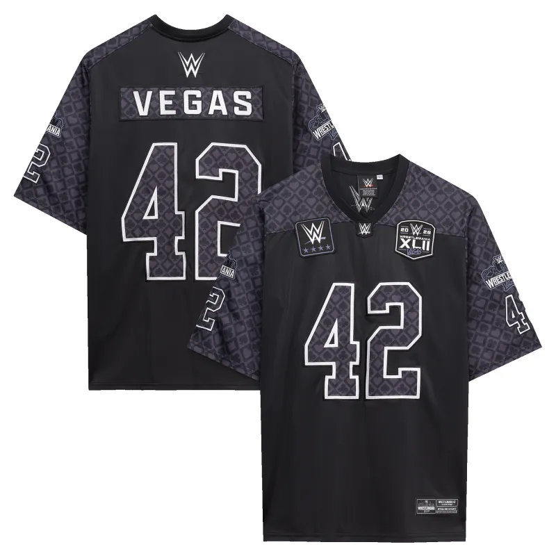 Men's Black WrestleMania 42 Fashion Football Jersey made by WWE
