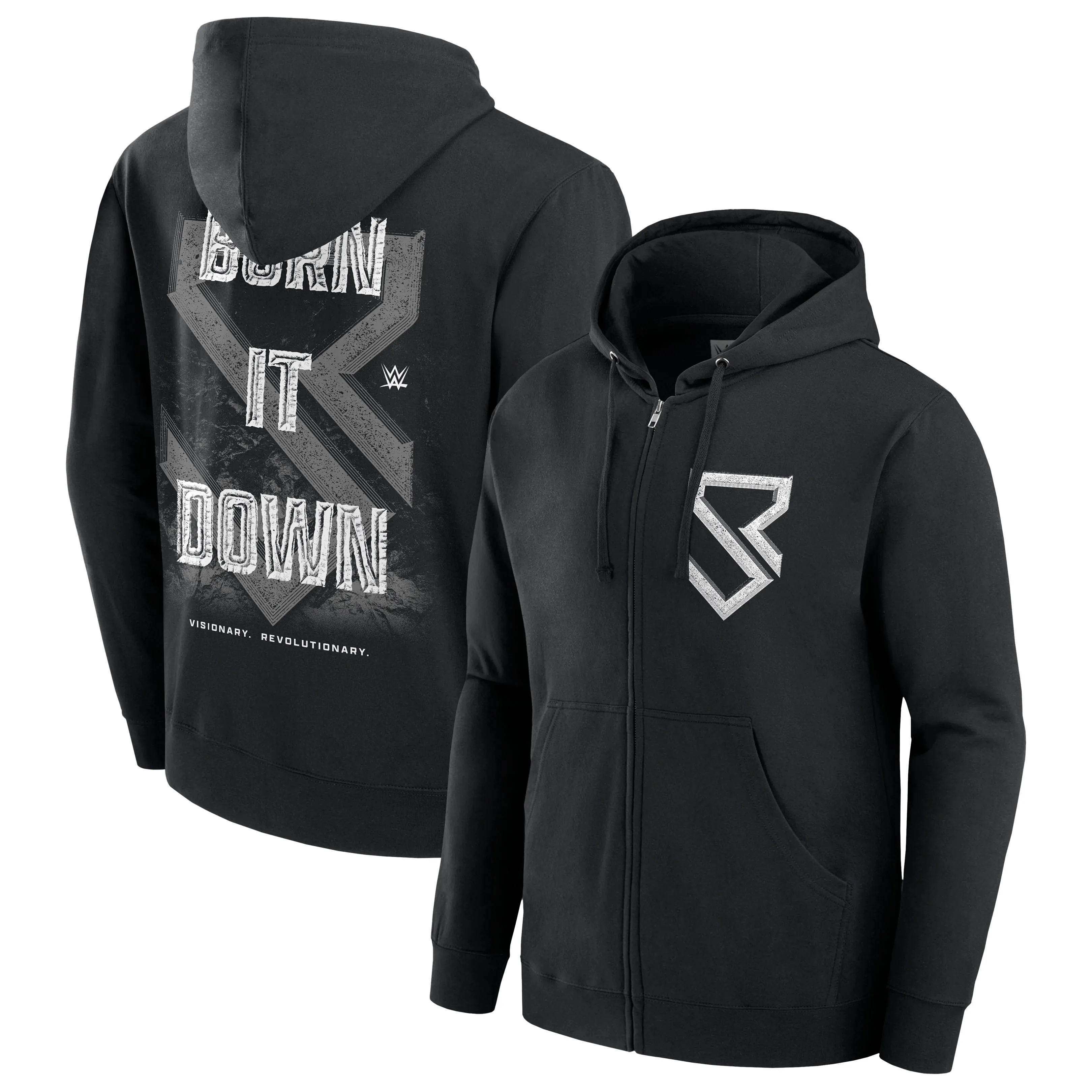 Men's Black Seth Rollins Burn It Down Full-Zip Hoodie sold by WWE