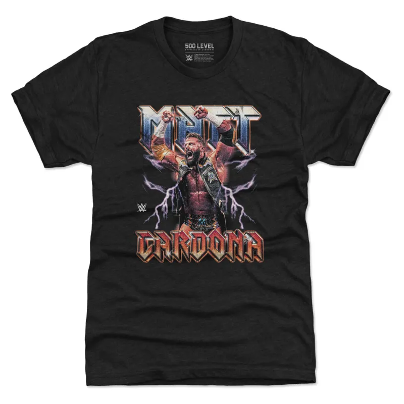 Men's 500 Level Black Matt Cardona Tri-Blend T-Shirt made by 500 Level