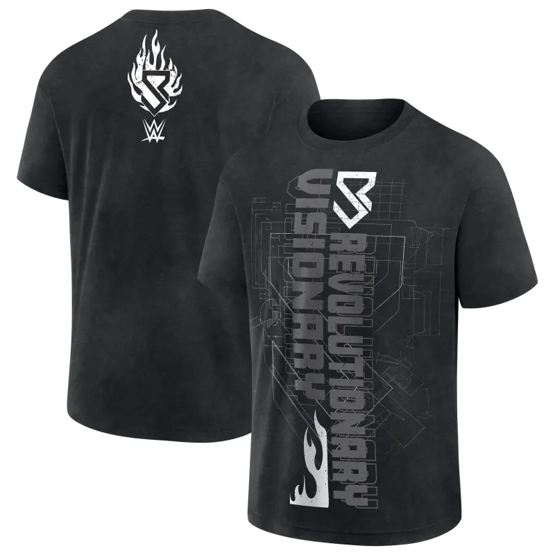 Men's Black Seth Rollins Vertical Revolutionary Visionary T-Shirt made by WWE