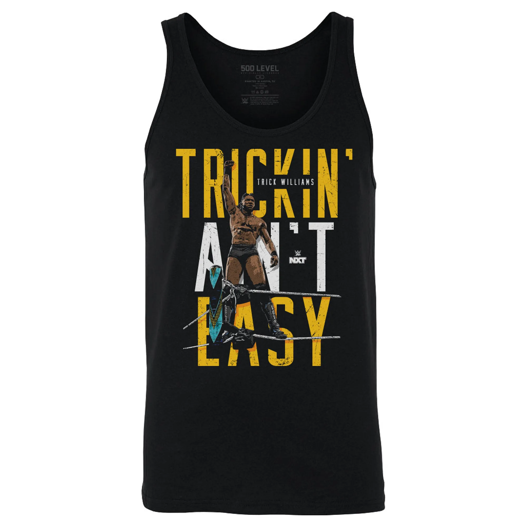 Men's 500 Level Black Trick Williams Tank Top sold by WWE