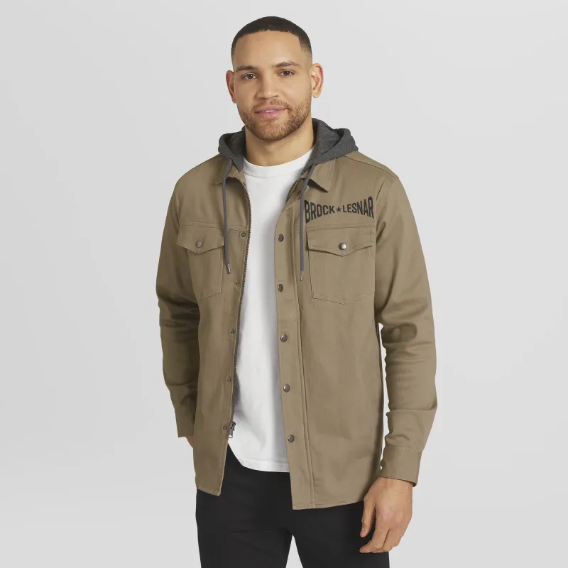 Men's Darius Rucker Collection by Fanatics Tan Brock Lesnar Full-Snap Hooded Jacket made by WWE