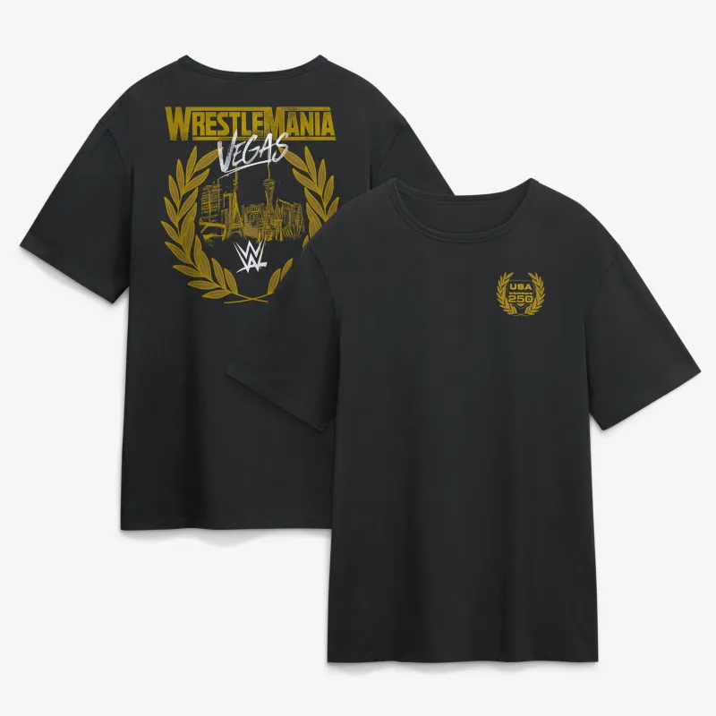 Men's Fanatics Black WrestleMania 42 x USA 250 Legacy T-Shirt made by Fanatics