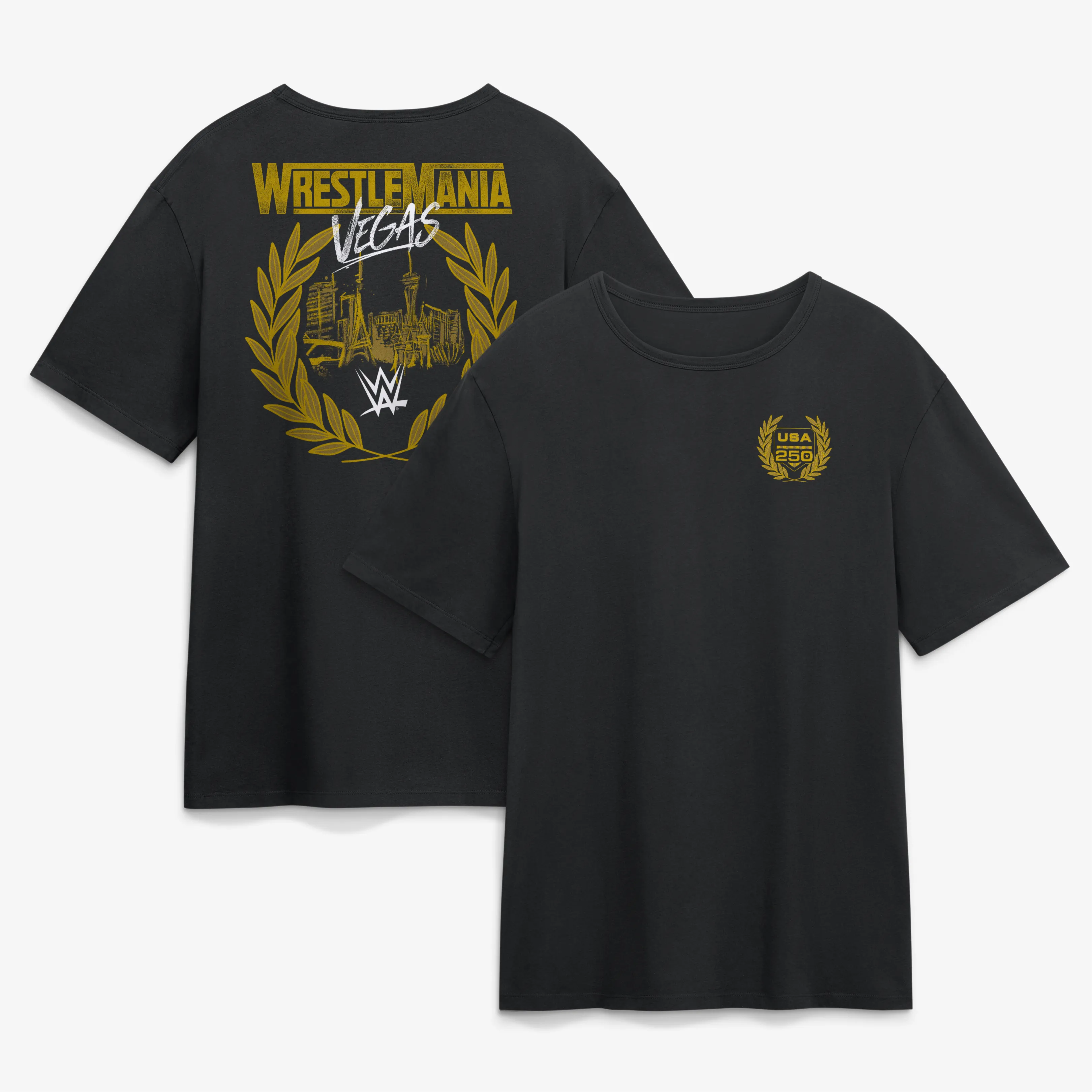 Men's Fanatics Black WrestleMania 42 x USA 250 Legacy T-Shirt sold by WWE