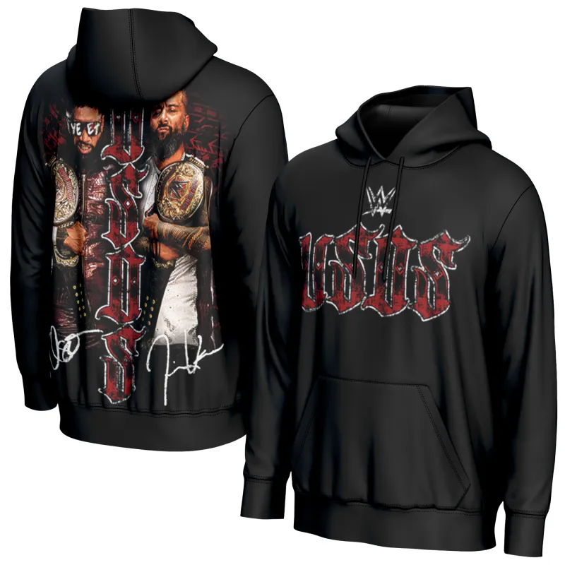 Men's ProSphere Black The Usos Tag Team Champions Hoodie made by WWE