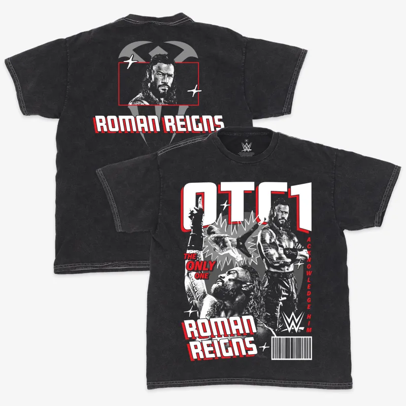Men's Ripple Junction  Black Roman Reigns Magazine Trend Graphic T-Shirt made by Ripple Junction