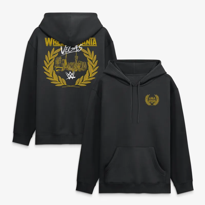 Men's Fanatics Black WrestleMania 42 x USA 250 Legacy Hoodie made by Fanatics