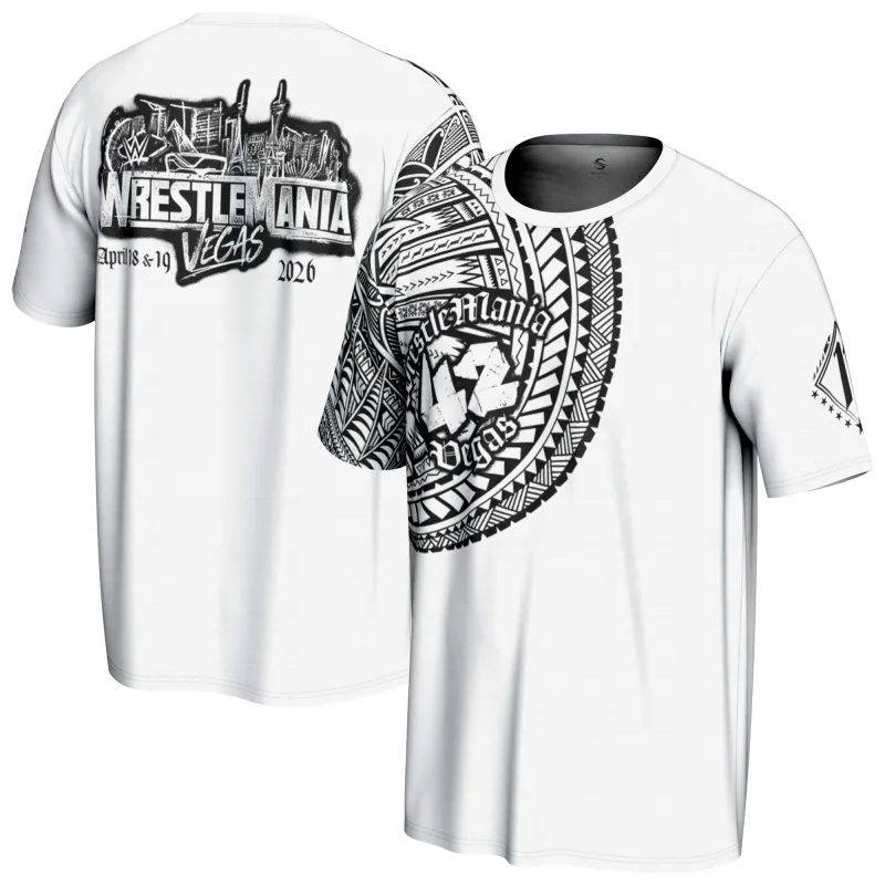 Men's ProSphere White Roman Reigns WrestleMania 42 T-Shirt made by WWE