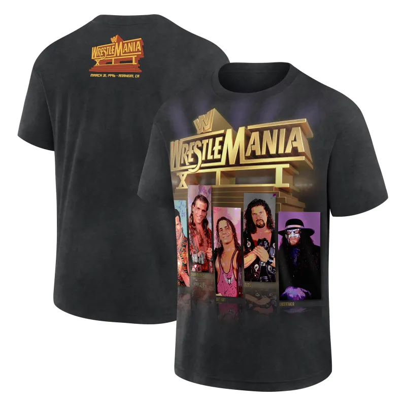 Men's Black WrestleMania 12 Poster Boxy T-Shirt made by WWE