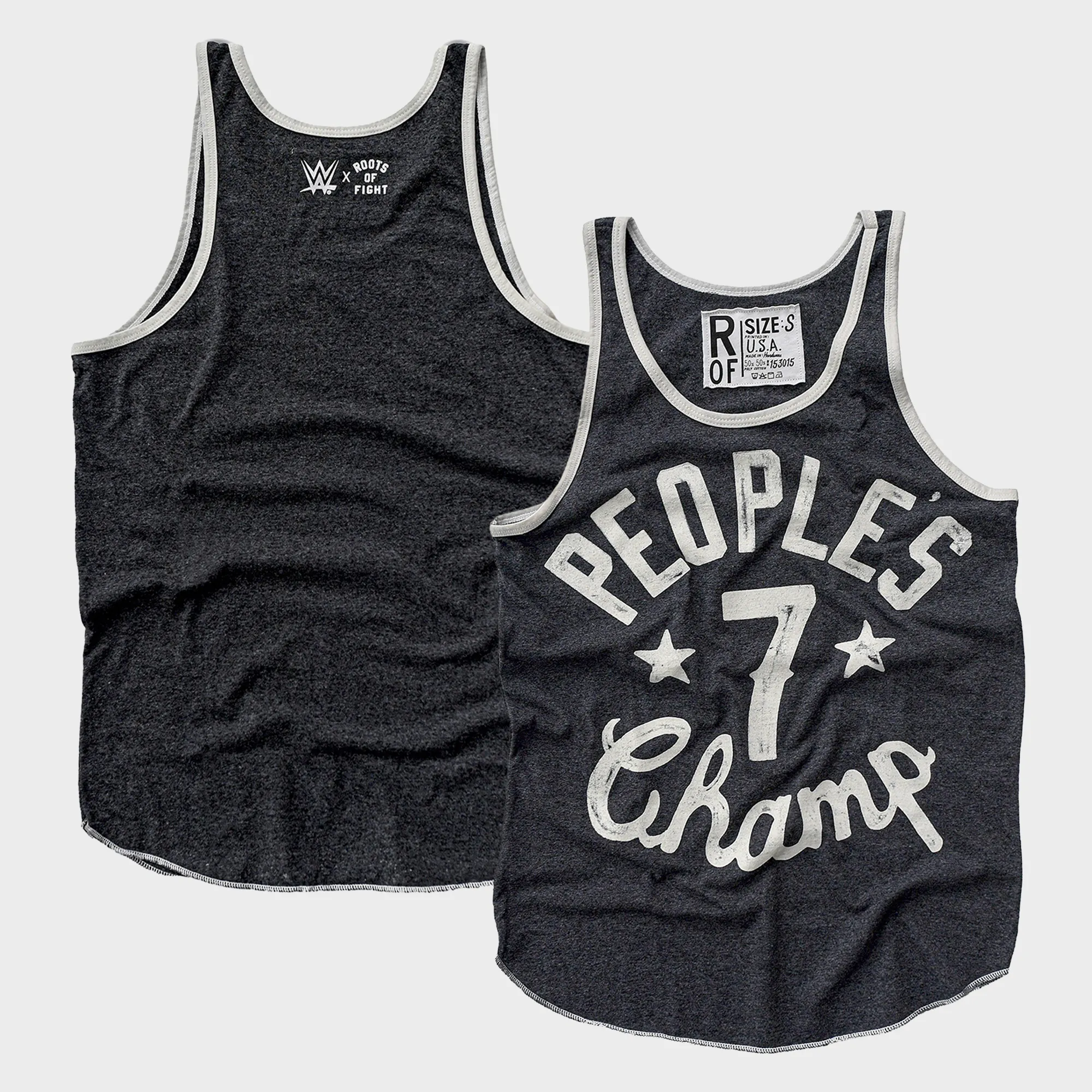 Men's Roots of Fight Black The Rock People's Champ Tank Top sold by WWE