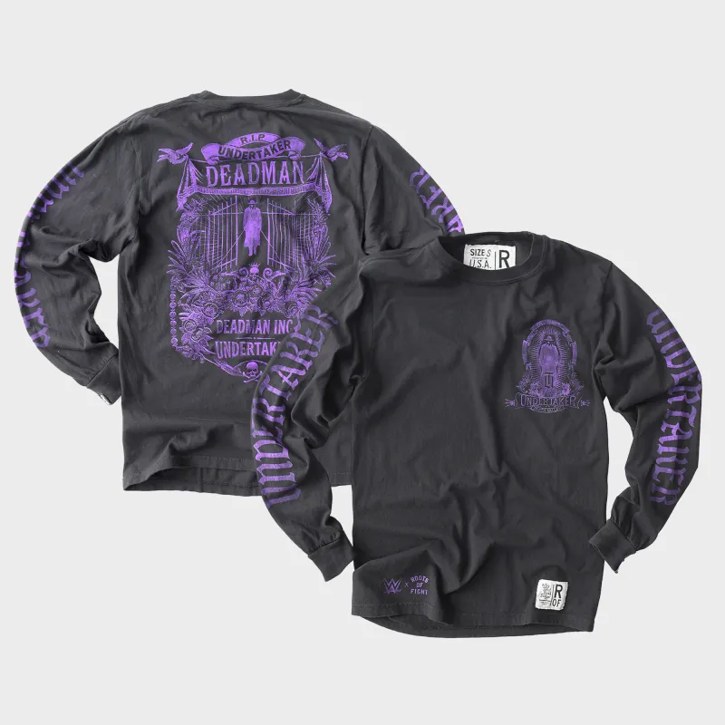 Men's Roots of Fight Charcoal The Undertaker Deadman Long Sleeve T-Shirt made by WWE