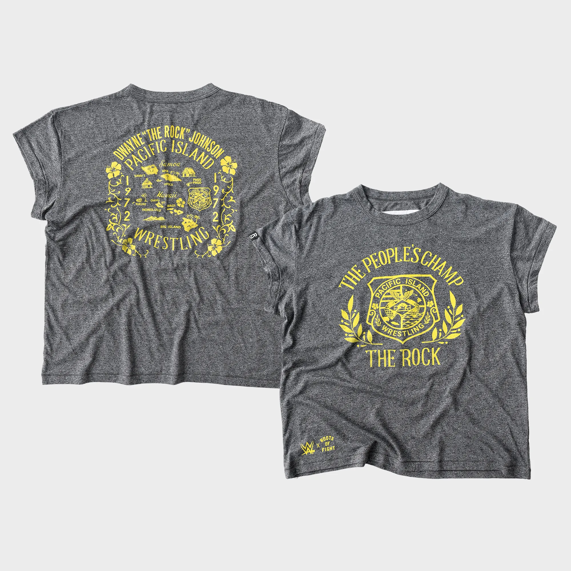 Women's Roots of Fight Black The Rock People's Champ Tri-Blend T-Shirt sold by WWE