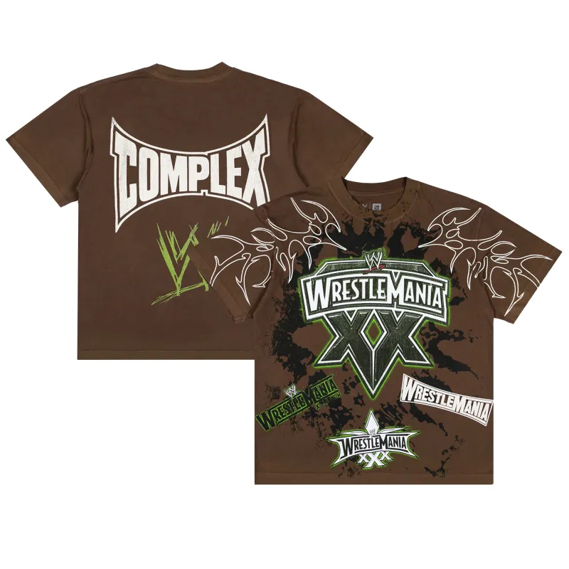 Men's Complex x WWE Brown WrestleMania Boxy T-Shirt made by Complex
