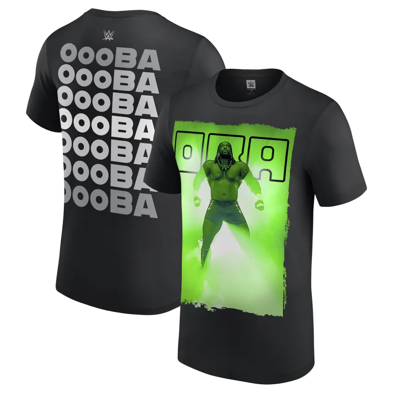 Men's Black Oba Femi Photo Entrance T-Shirt made by WWE