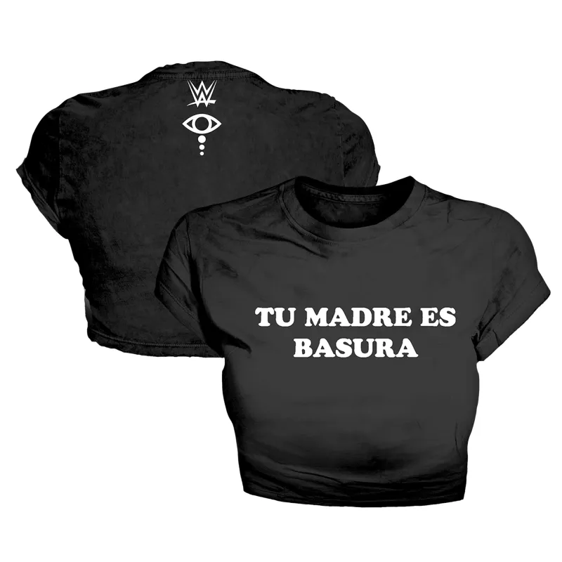 Women's Black Liv Morgan Tu Madre Es Basura T-Shirt made by WWE
