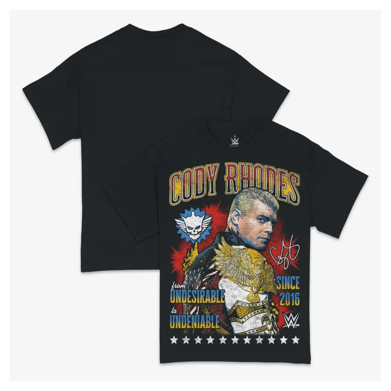 Men's Ripple Junction Black Cody Rhodes Front Page Graphic T-Shirt made by Ripple Junction