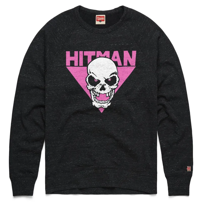 Men's Homage  Charcoal Bret Hart Skull Tri-Blend Raglan Sweatshirt made by HOMAGE