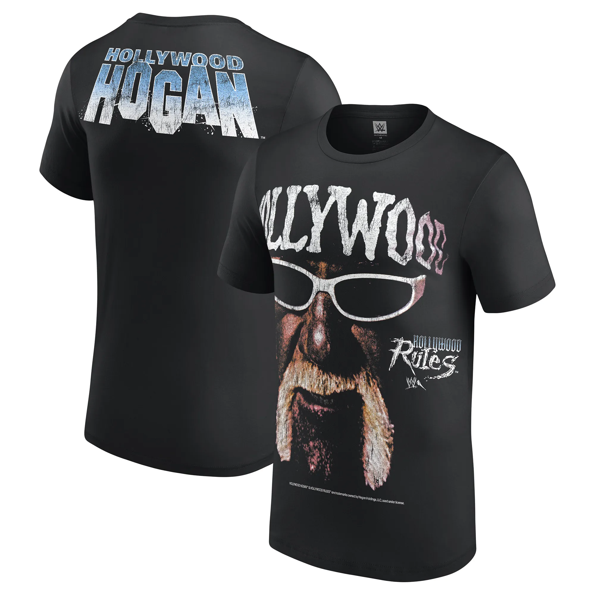 Men's Black Hulk Hogan Hollywood Rules T-Shirt sold by WWE